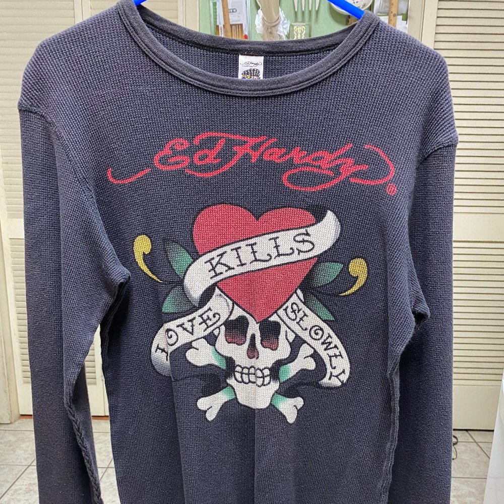 Ed Hardy Long Sleeve Sweater - Large